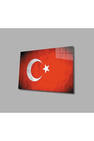 Türk Bayrağı Cam Tablo 4mm Dayanıklı Temperli Cam