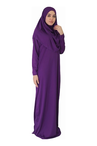 Menekşe Moru Fermuarsız Namaz Elbisesi Mor