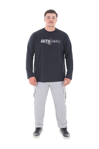 Erkek 115-155 Kilo Arası İçin Uygun Uzun Kol Bisiklet Yaka Mevsimlik Baskılı İnce Sweatshirt Lacivert