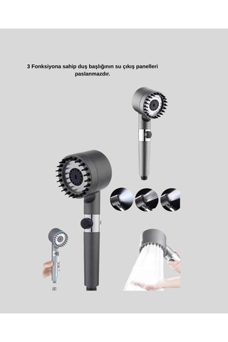 Hubrendy Tekno Spa Etkili Masaj Uçlu Duş Başlığı Ergonomik Tasarım Diğer