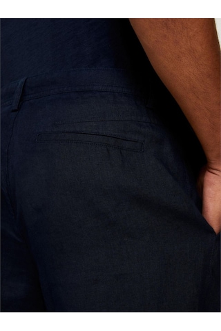 %100 Keten Slim Fit Bermuda Şort Erkek Lacivert Şort - 324p4aghs9010