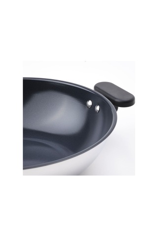 Wok Tava, Yapışmaz Kaplama-paslanmaz Çelik, 28 Cm Açık Bej