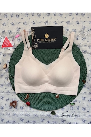 Intive Pureform Balensiz Dikişsiz Kopçasız Dokulu Seamless Bralet Pudra
