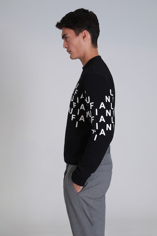 Lufian 112030159 Baskılı Erkek Sweatshirt Siyah