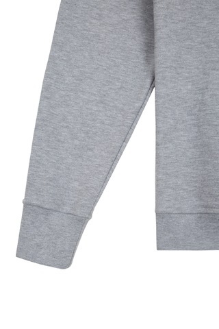 Beord Gri Melanj %100 Pamuk Bisiklet Yaka Sweatshirt Bss1-149