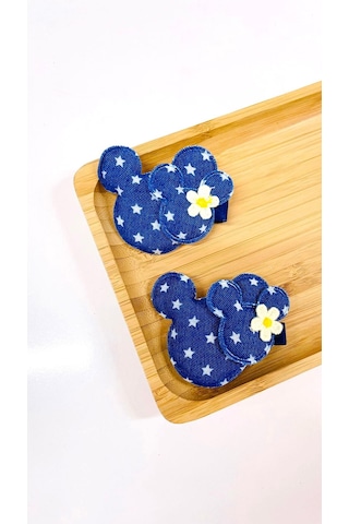 Minnie Kot Desenli Kız Çocuk Toka St07022 Mavi