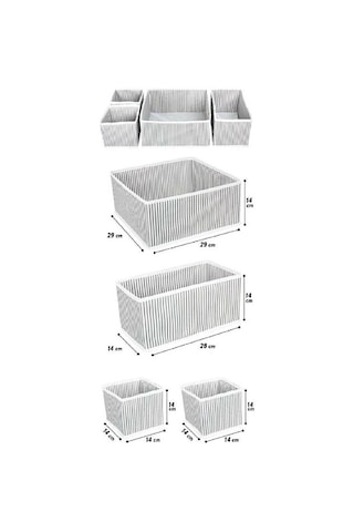 Çekmece Düzenleme Kutu Seti Organizer 4lü Set 5332 Açık Ahşap