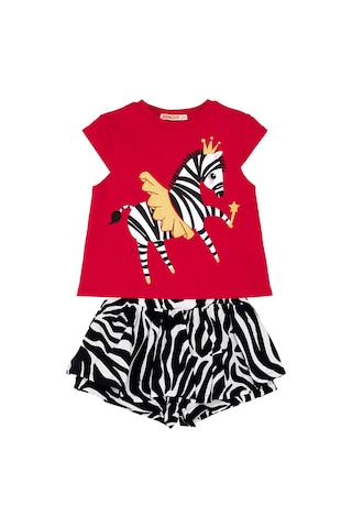 Balerin Zebra Kız Çocuk T-Shirt Şort Takım