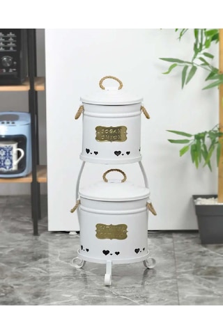 Patates Soğan Kovası 2 Katlı Beyaz Renk Beyaz