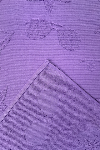 Hızlı Kuruyan Plaj Havlusu %100 Pamuk Purple Beach Vibes Plaj Havlusu - Mor 8846366