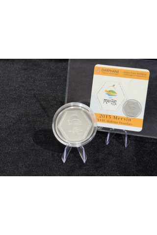 2013 Mersin Xvıı. Akdeniz Oyunları 50 Türk Lirası 925 Ayar Gümüş Proof Sertifikalı