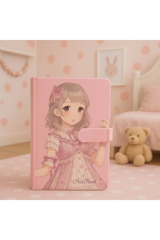 Çocuk Kilitli Resimli Anı Defteri 100 Yaprak İthal Ürün Prenses Pembe