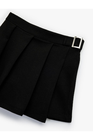 Koton Toka Detaylı Viskon Karışımlı Pileli Etek Siyah 6wkg40069ak SiYAH