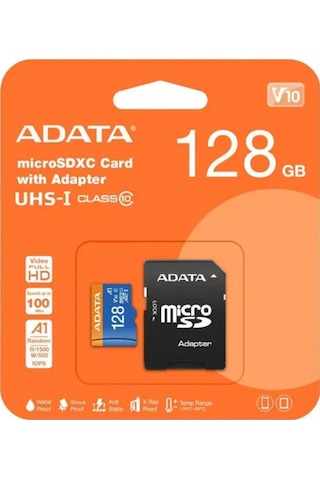 Adata AUSDX128GUICL10A1-RA1 Micro SD 128 GB Premier Harici Disk Hafıza Kartı
