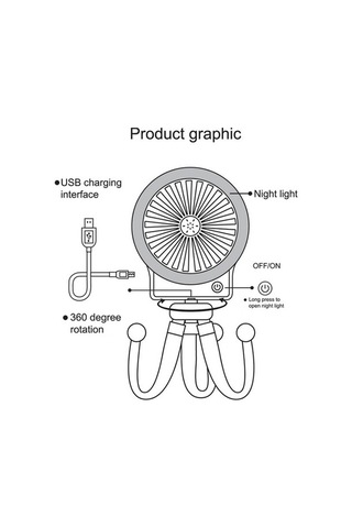 Zhkj Shop Mini Ahtapot Gece Lambası Fanı 0781 Renkli