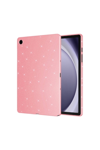 Mobilteam Galaxy Tab S9 Fe Simli Parlak Görünümlü Uyumlu Tablet Koton Kılıf-pembe Tablet Kılıfı
