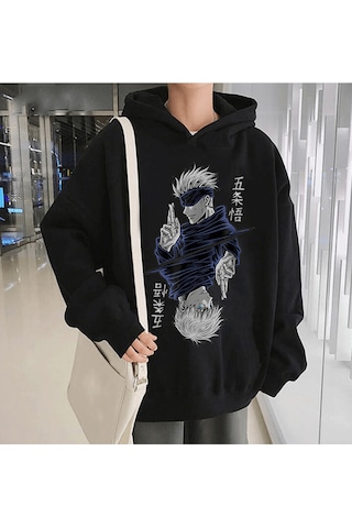 Anime Jujutsu Kaisen Gojo Kapşonlu Sweatshirt