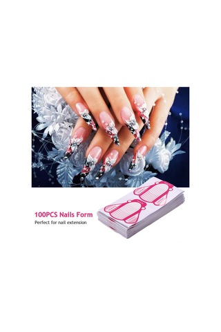 Reedark 100 Adet Kıvrımlı Tırnak Formu - Jel Uzatma Ve Bakım İçin Profesyonel Tırnak Stili Aracı