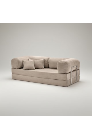 Nestime 200x100 Comfortnest Kanepe / Aktivite Koltuğu / Yatak 50 Dns Dayanıklı Orta Sert Sünger, Çıkarılabilir Kılıf, Pati Dostu Fitilli Kadife Kumaş Bej