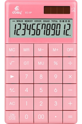 Dosy 12 Hane Orta Boy Masaüstü Hesap Makinesi Pembe Ec-5p Pembe