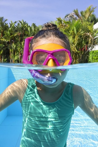 Çocuk 3+ Dalış Gözlük Maske Şnorkel Seti 01 Pembe