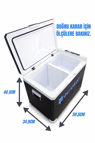 Eurokar Araç Buzdolabı 40 Lt Hacimli 12 V-24 V Tek Ve Çift Sıcaklık Bölgesi Fonksiyonu