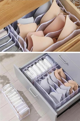 Sütyen Düzenleyici 8 Bölmeli, İç Çamaşırı Sütyen Çorap Katlanabilir Dolap Ve Çekmece İçi Organizer Şeffaf