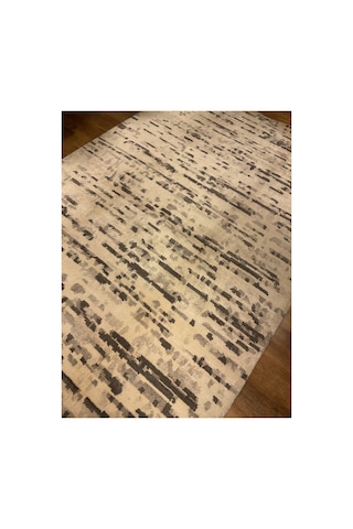 160x230 El Dokuması Bambu - Yün Krem Halı