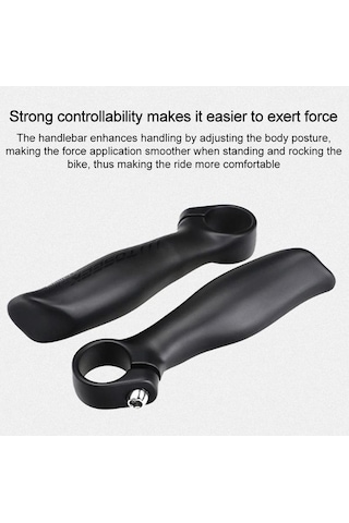 Pazly Toseek 1 Çift Karbon Fiber Dağ Bisikleti Destek Boynuz Gidonu Parlak İmleç Siyah Siyah