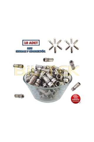 Rg6 Sıkmalı F Konnektör - 10 Adet