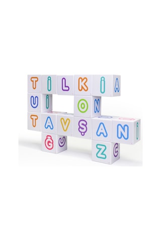 Küpss Manyetik Bloklar Puzzle Harfler 16 Küp