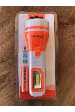 Goldpolice Led Şarjlı Fener Uzun Mesafe Kamp Feneri 4.2volt Siyah