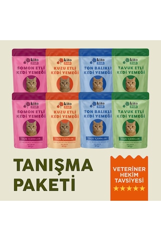Kito Fresh Kediler İçin %100 Taze İçerikli Mama Tanışma Paketi