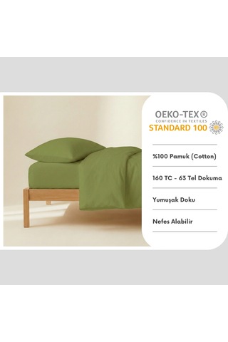 Prime Sleeks %100 Pamuk Yastık Kılıfı 2 Adet - Ceviz Yeşili - 50x70cm Yeşil