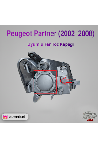 Peugeot Partner 2002 2008 Uyumlu Far Toz Kapağı Far Toz Kapağı