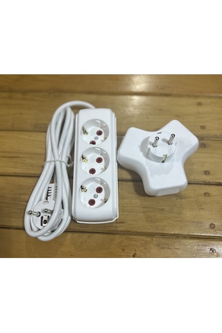 Sermer Pazarlama 1 Adet 1.kalite 2 Metre 3 Lü Priz 1 Adet 1.kalite Papatya Golyat Üçlü 2 M
