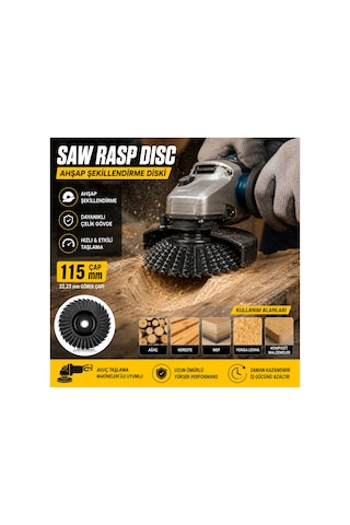 Senbang 115 Mm Ahşap Şekillendirme Diski Ahşap Oyma Taşlama Diski 22.23 Mm Spiral Taşlama Makinesi Uyumlu Saw Rasp Disc