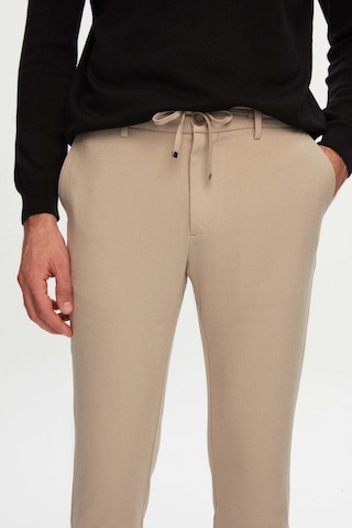 D's Damat Ds Damat Slim Fit Bej Beli Lastikli Bağcıklı Fermuarlı Likralı Rahat Jogger Pantolon 2HC03ORTJGR01 Bej