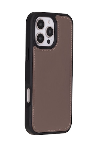 Cüzdan Taşıma Derdi Olmadan İphone 16 Pro Max Uyumlu Hakiki Deri El Yapımı Kart Yuvalı Kılıf Vizon Diğer
