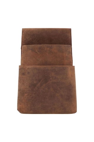 Aclassics 10 Cm Deri Kemer Çantası, Garson Cüzdanı Için Uygun, Kalem Halkalı, 1l Hacim Kahverengi