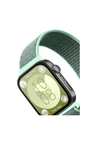 Huawei Fit 4 Hasırlı Cırtcırtlı Kordon Saat Değildir - Turkuaz