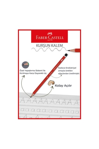 Faber-castel Kurşun Kalem Mercanlı Köşeli 105 2160000 Yeşil 12'li Yeşil