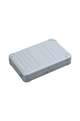 Aleon Vanity Kılıfı 25 Cm Gümüş Alüminyum Omuz Çantası, Hafif, Dayanıklı, Şık Tasarım