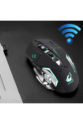 Freedom-wolf X8 2400 Dpı 6 Tuşlar 2.4g Kablosuz Şarj Sessiz Aydınlık Oyun Mekanik Fare Siyah Diğer