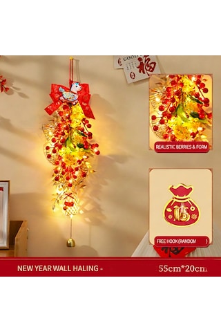 Suofeng 2025 Yılbaşı Yılan Yılı Aydınlatmalı "beş Şans" Süsü - Pvc+kağıt Dekoratif Ev Kapı Süsü