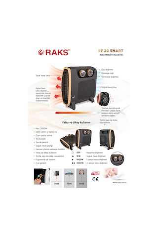 Minisan PF20 Smart Fanlı Isıtıcı 2000 W Termostatlı Radyal Aerodinamik Isıtıcı