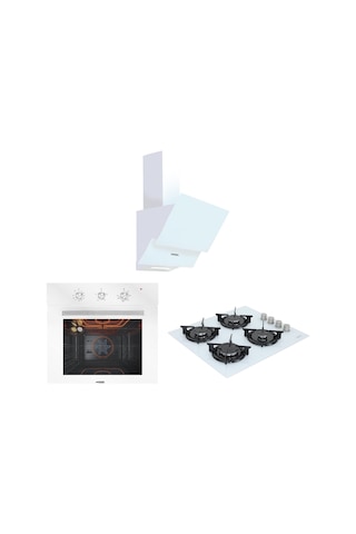 Ukinox Yoga - Felix 60 - Hawk Modern 60 Beyaz Ankastre Set