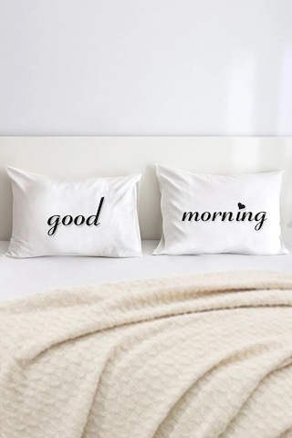 Good Morning Pamuklu Çift Kişilik 50x70 cm Yastık Kılıfı Seti Good Morning Pamuklu Çift Kişilik 50x70 cm Yastık Kılıfı Seti
