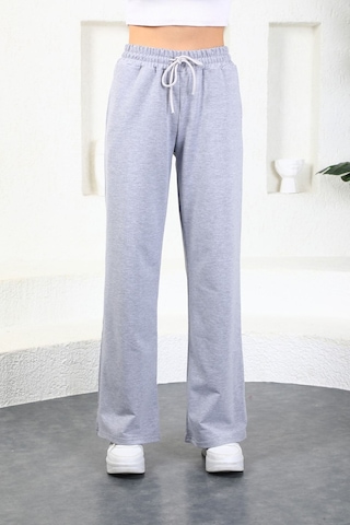 Kallima Gri Mevsimlik Salaş Rahat Bol Paça Kadın Eşofman Altı Gri