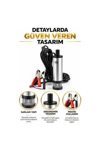 Dalgıç Pompa 12 Volt Mazot Aktarma Pompası